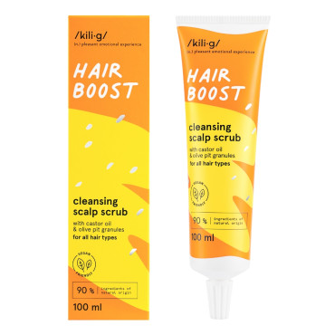 Exfoliante Hair Boost con Aceite de Ricino y Huesos de Aceituna 100ml