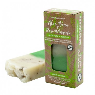 Pastilla de jabón aloe vera y rosa mosqueta