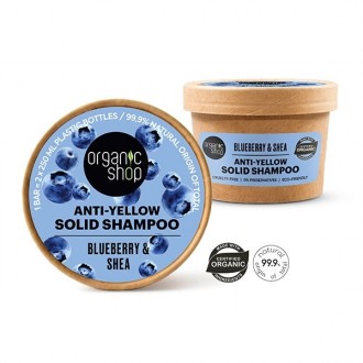 Champú sólido Antiamarillo Arándano y karité