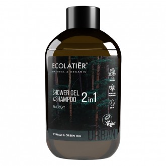 Gel de ducha y champú 2 en 1 Energy Ciprés y Té Verde